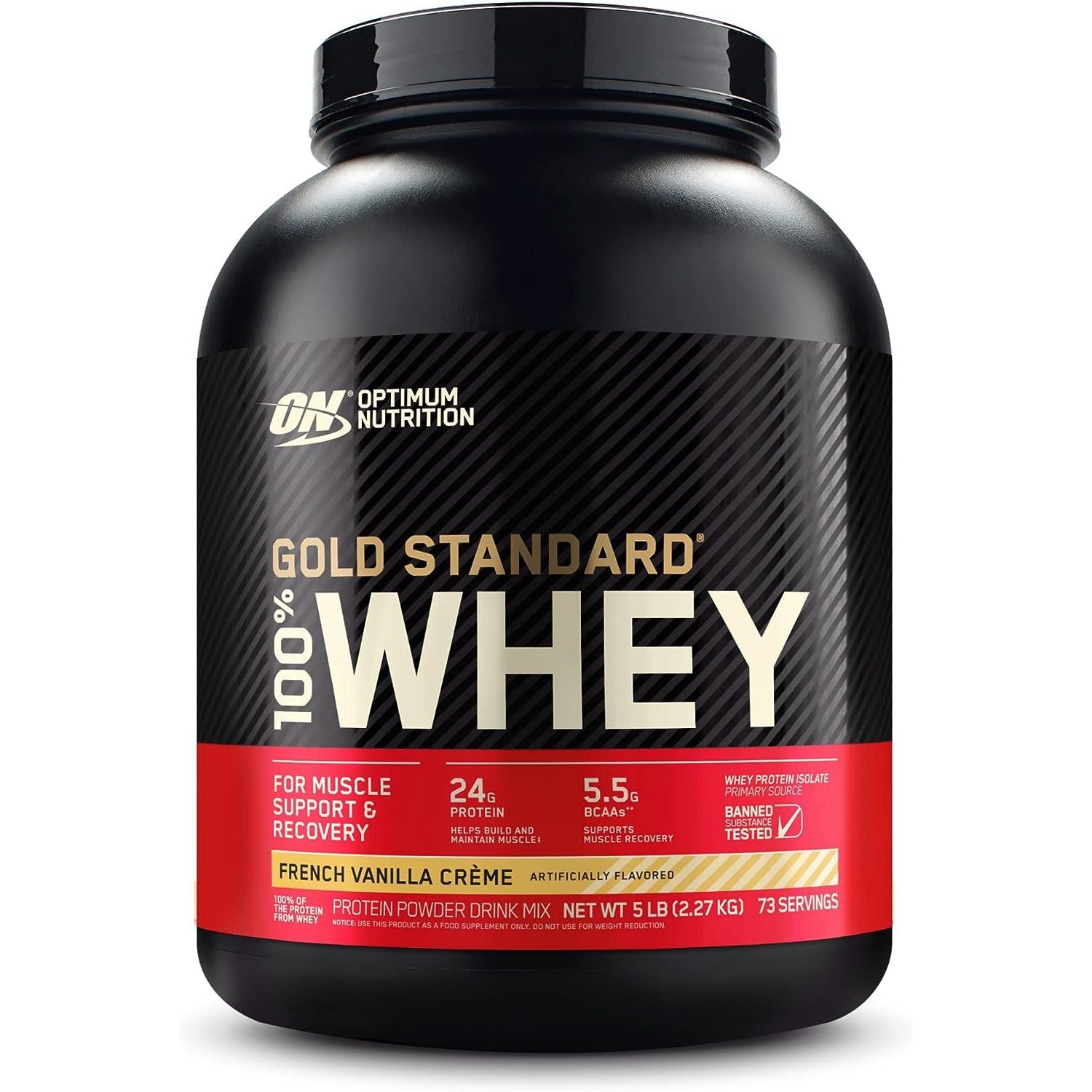 Optimum Nutrition Gold Standard 100% Whey Protein Powder French Vanilla Creme 2.27KG