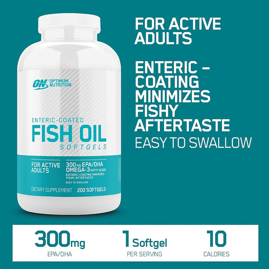 Optimum Nutrition Omega 3 Fish Oil For Active Adults, 300MG 100 Softgels