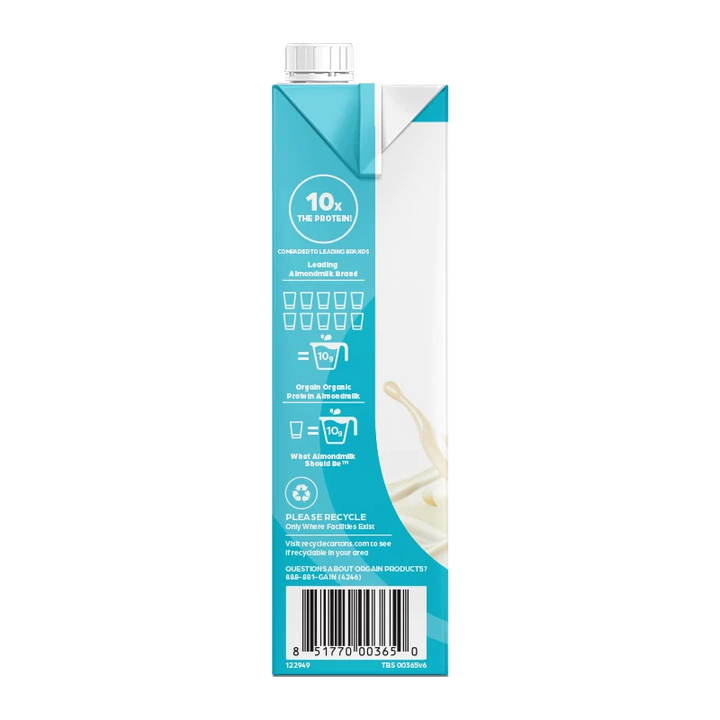 Orgain Organic Almond Milk Vanilla Flavored Lightly Sweetened Dairy Free Gluten Free Soy Free 946ml