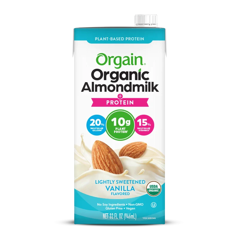 Orgain Organic Almond Milk Vanilla Flavored Lightly Sweetened Dairy Free Gluten Free Soy Free 946ml