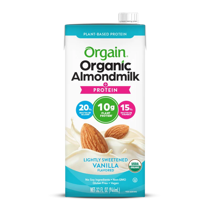 Orgain Organic Almond Milk Vanilla Flavored Lightly Sweetened Dairy Free Gluten Free Soy Free 946ml