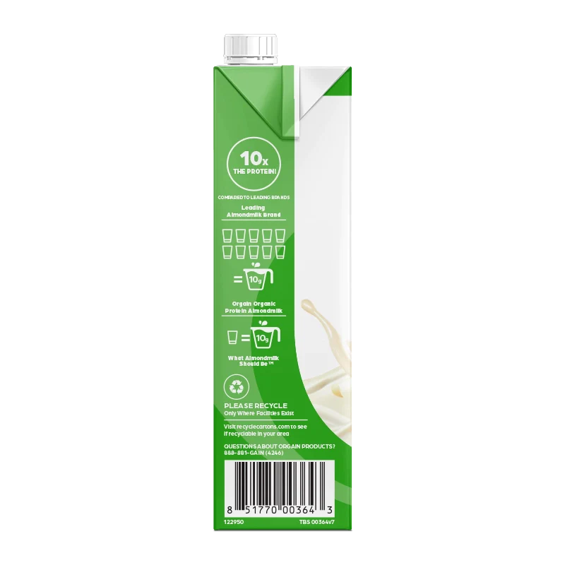 Orgain Organic Almond Milk Vanilla Unsweetened Dairy Free Gluten Free Soy Free 946ml