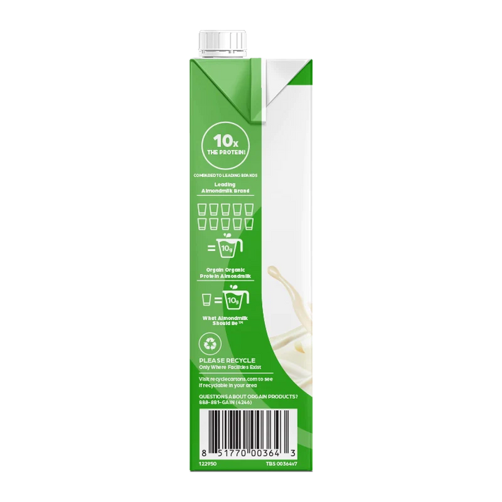 Orgain Organic Almond Milk Vanilla Unsweetened Dairy Free Gluten Free Soy Free 946ml