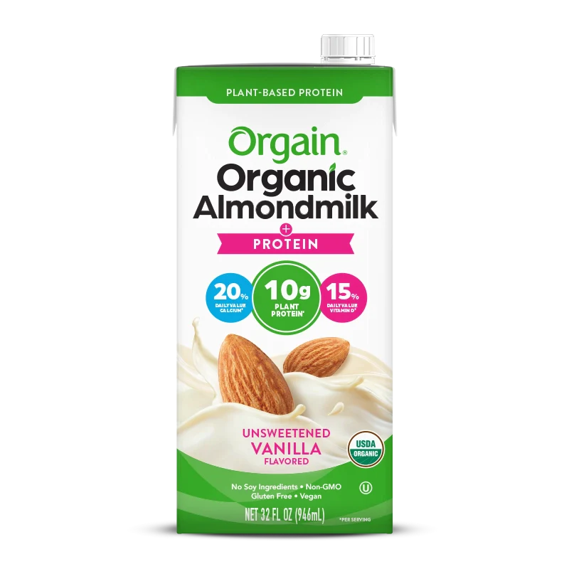 Orgain Organic Almond Milk Vanilla Unsweetened Dairy Free Gluten Free Soy Free 946ml