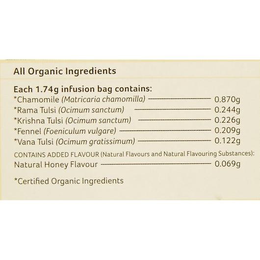 Organic India Certified Organic Tulsi Honey Chamomile 25 Bags