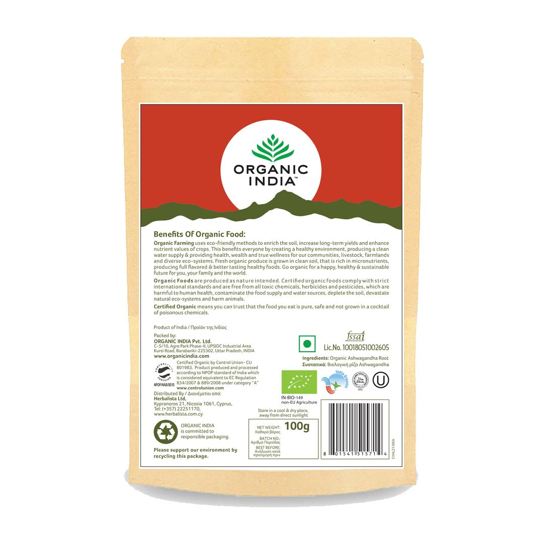 Organic India Organic Ashwagandha Powder 100g – Healthland Co.