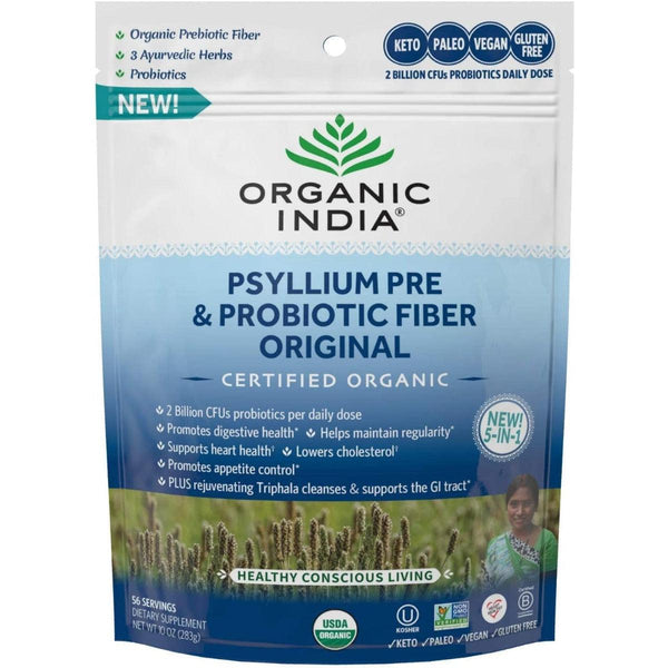 Organic India Organic Psyllium Husk Prebiotic & Probiotic Fiber Original Flavor 283.5g