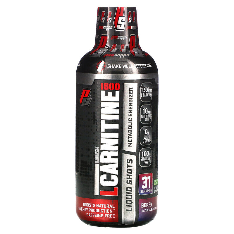 PROSUPPS L-Carnitine 3000 Liquid Shots for Men and Women Berry Flavor - Workout Drink for Performance and Muscle Recovery (31 Servings)