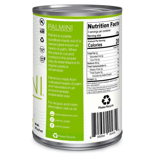 Palmini Linguini Pasta 20 Calories 4g Carbs No Sugar Gluten Free Keto Friendly 227g