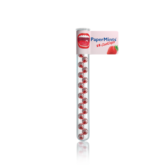 PaperMints CoolCaps 18 Fresh Breath Sugar Free Strawberry Flavor