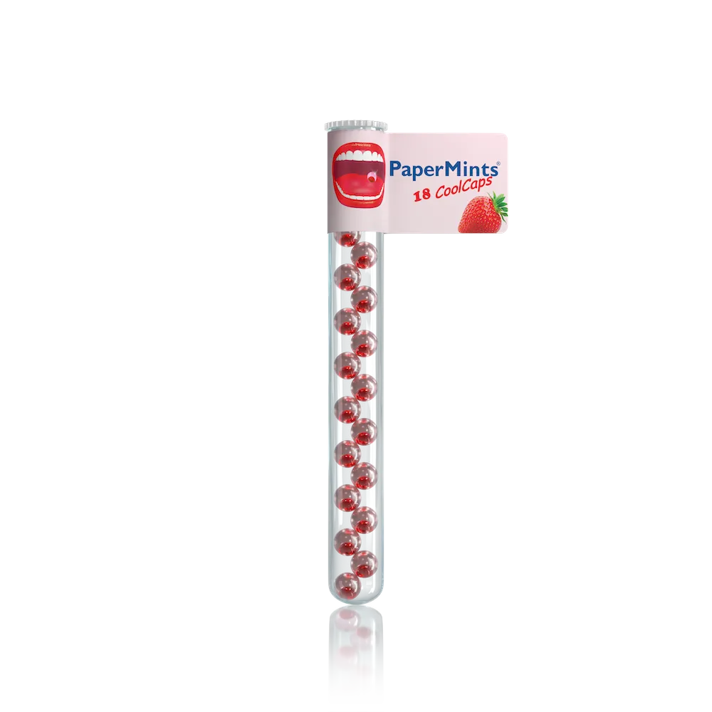 PaperMints CoolCaps 18 Fresh Breath Sugar Free Strawberry Flavor