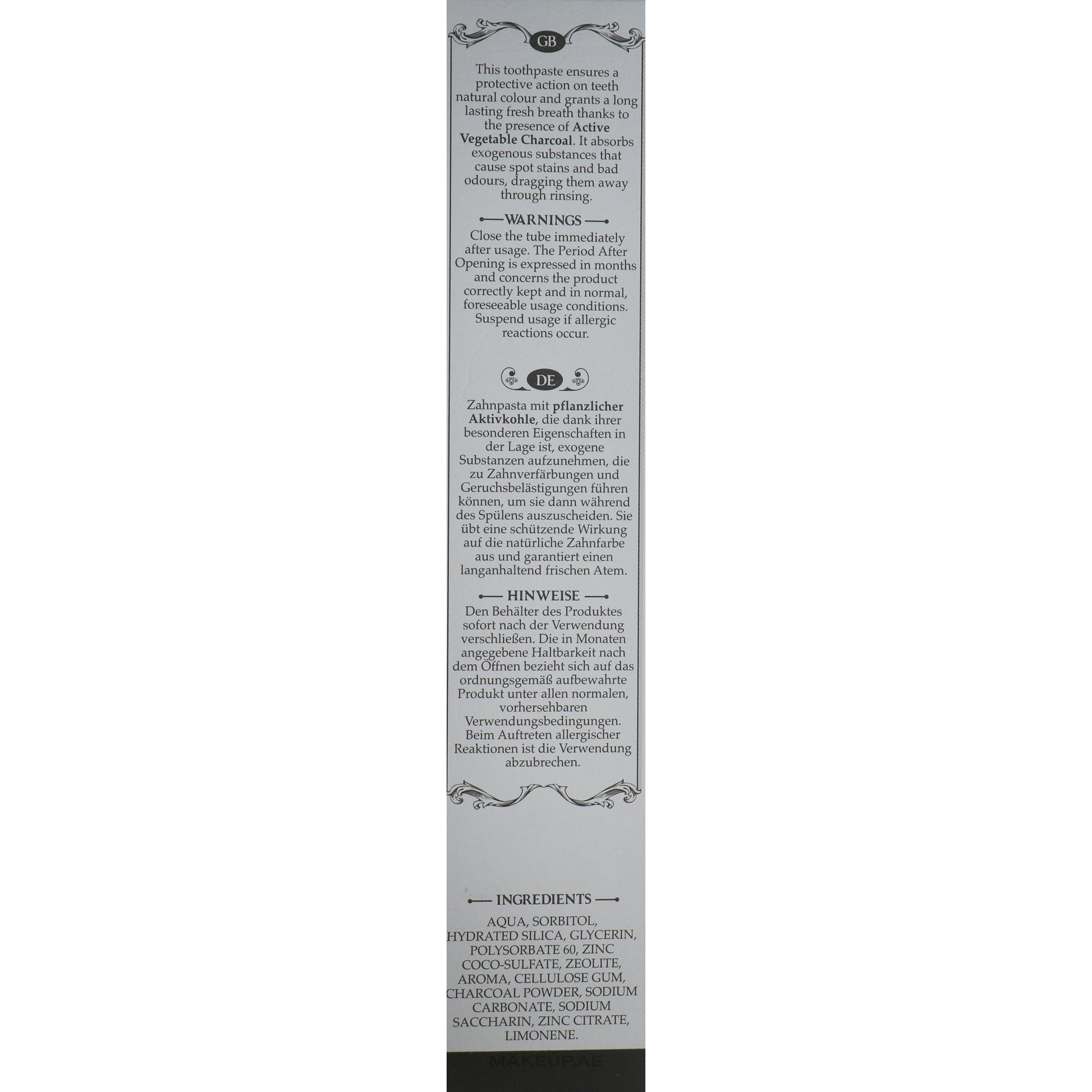 Pasta Del Capitano Charcoal Toothpaste 75ml