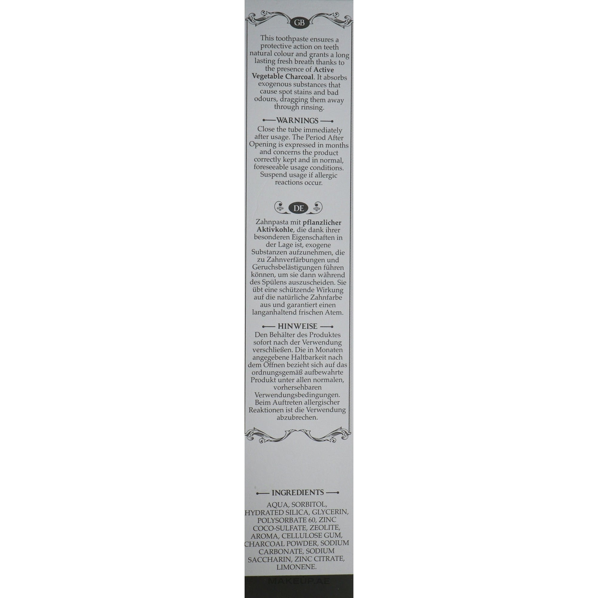 Pasta Del Capitano Charcoal Toothpaste 75ml
