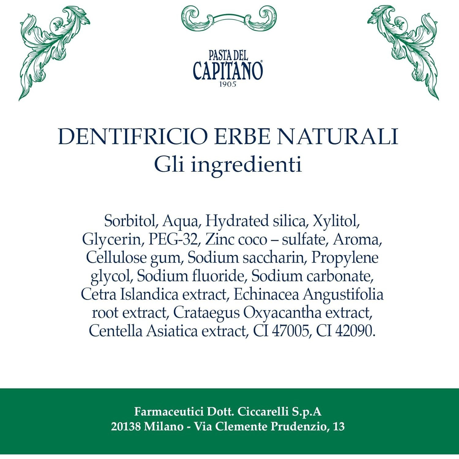 Pasta del Capitano 1905 Natural Herbs Toothpaste, 75 ml