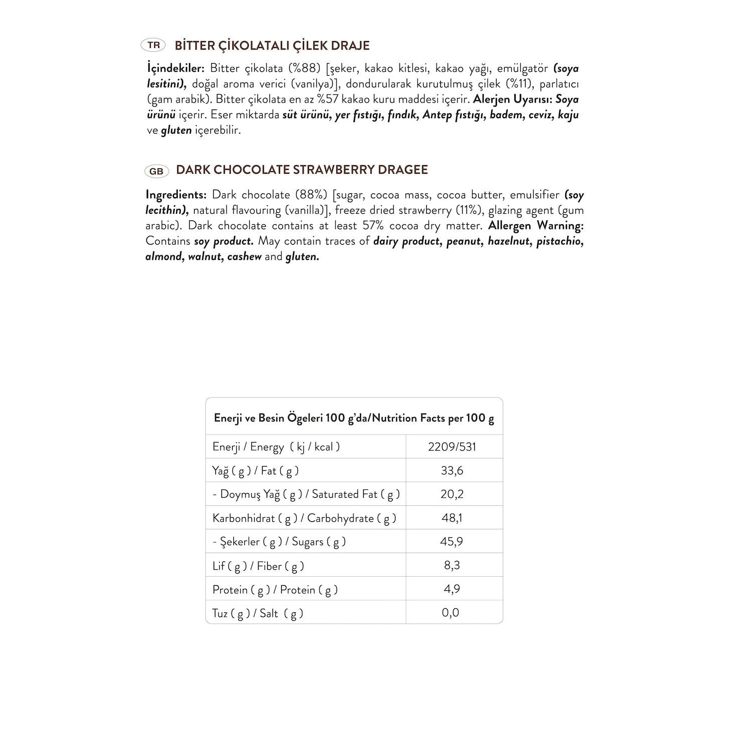 Patiswiss Freeze Dried Strawberry Covered with Dark Chocolate 80g