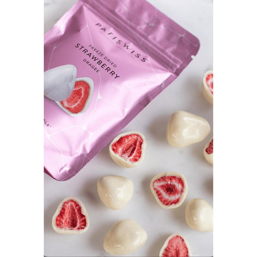 Patiswiss Freeze Dried Strawberry Covered with White Chocolate 80g