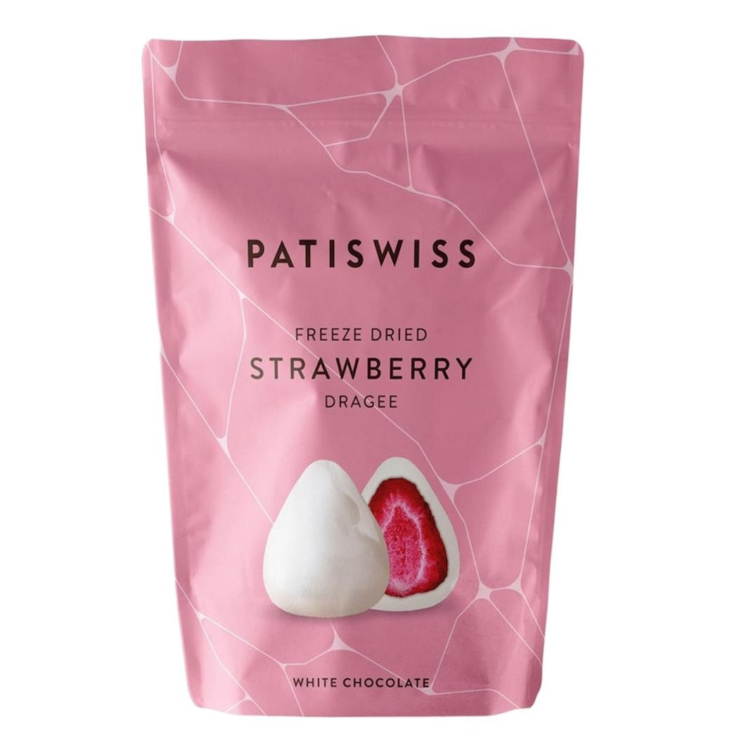 Patiswiss Freeze Dried Strawberry Covered with White Chocolate 80g