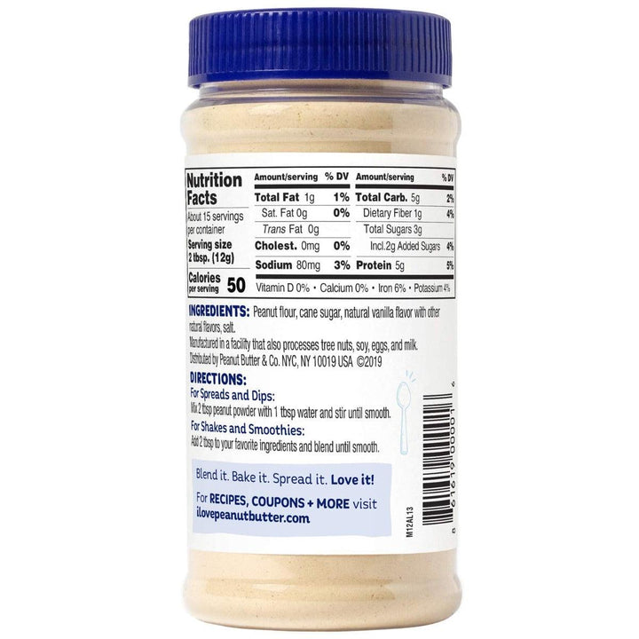 Peanut Butter & Co. Peanut Powder Vanilla Non-GMO Gluten Free Vegan 184g