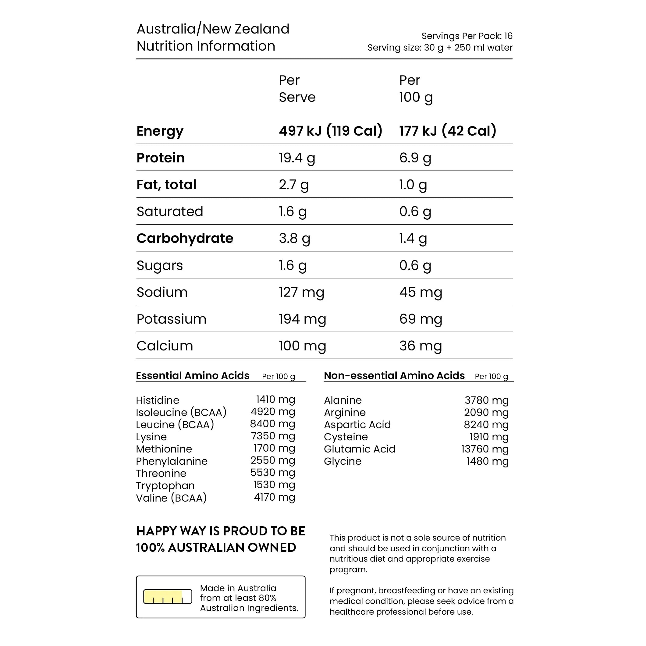 هابي واي مسحوق بروتين مصل اللبن العضوي الطبيعي بالكامل - بنكهة زبدة الفول السوداني 500غم