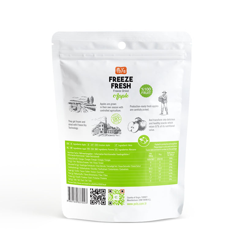 Pol’s Freeze Fresh Freeze Dried Apple No Added Sugar Non-GMO 15g