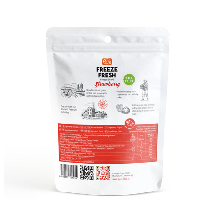 Pol’s Freeze Fresh Freeze Dried Strawberry No Added Sugar Non-GMO 15g