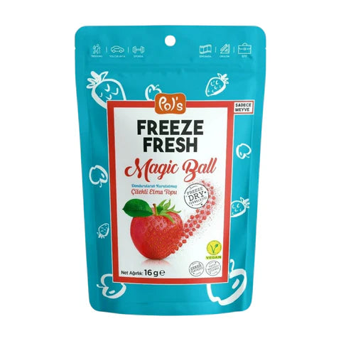 Pol's Freeze Fresh Magic Ball Strawberry & Apple, Healthy Snack, 100% Fruit, No Additives, No Added Sugar 20g