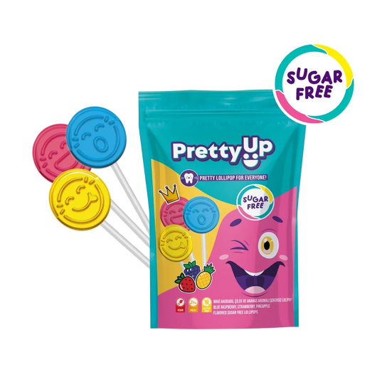 Pretty Up pretty lollipop for everyone! SUGAR FREE blue raspberry, strawberry, pineapple flavoured