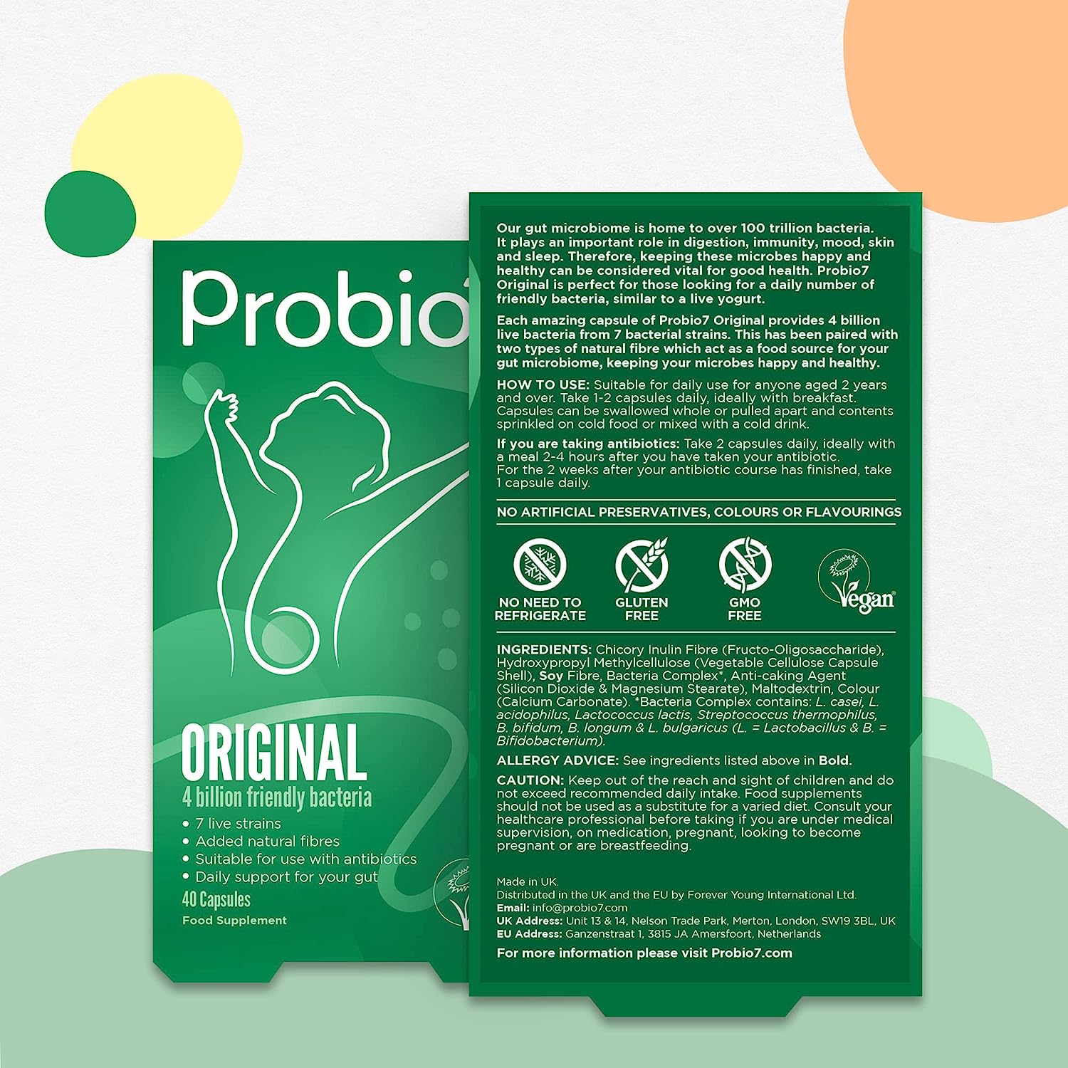 Probio7 Original Probiotics 4 Billion 7 Strains Vegan 40 Capsules