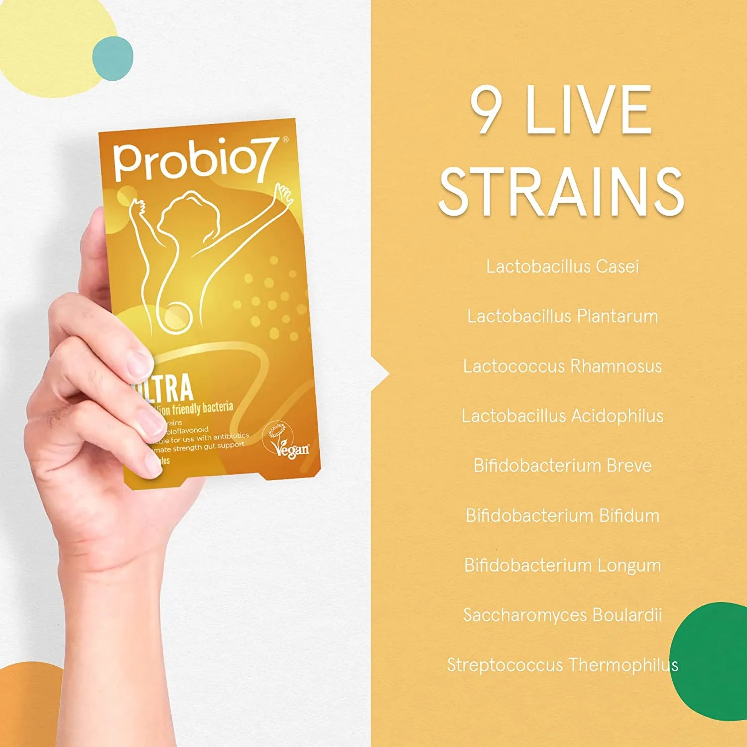 Probio7 ULTRA Probiotics 100 billion 9 Live Strains with added bioflavonoid 30 Vegan Capsules