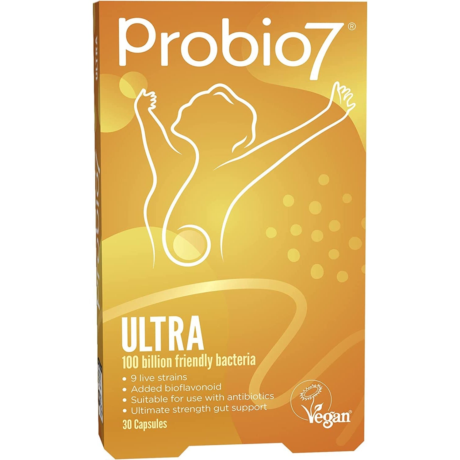 Probio7 ULTRA Probiotics 100 billion 9 Live Strains with added bioflavonoid 30 Vegan Capsules