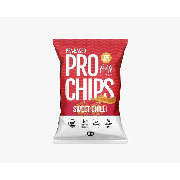 Prolife Pro Chips Pea Based Sweet Chilli High Protein Vegan Non-GMO No Artificial Colors 60g
