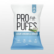 Prolife Pro Puffs Sour Cream & Onion High Protein Gluten Free Non-GMO No Artificial Colors 50g