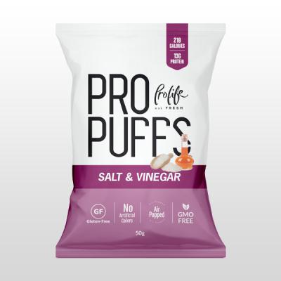 Prolife Pro Puffs Sour Salt & Vinegar High Protein Gluten Free Non-GMO No Artificial Colors 50g