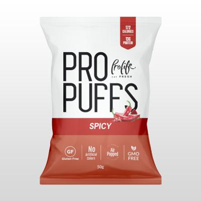 Prolife Pro Puffs Spicy High Protein Gluten Free Non-GMO No Artificial Colors 50g