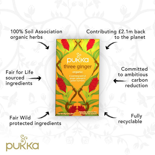 Pukka Organic Three Ginger with Golden Turmeric 20 Bags