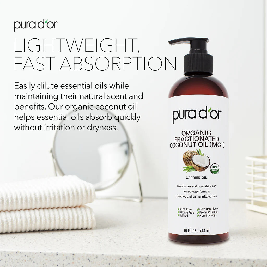 Pura D'or Organic Fractionated Coconut Oil 473 ml