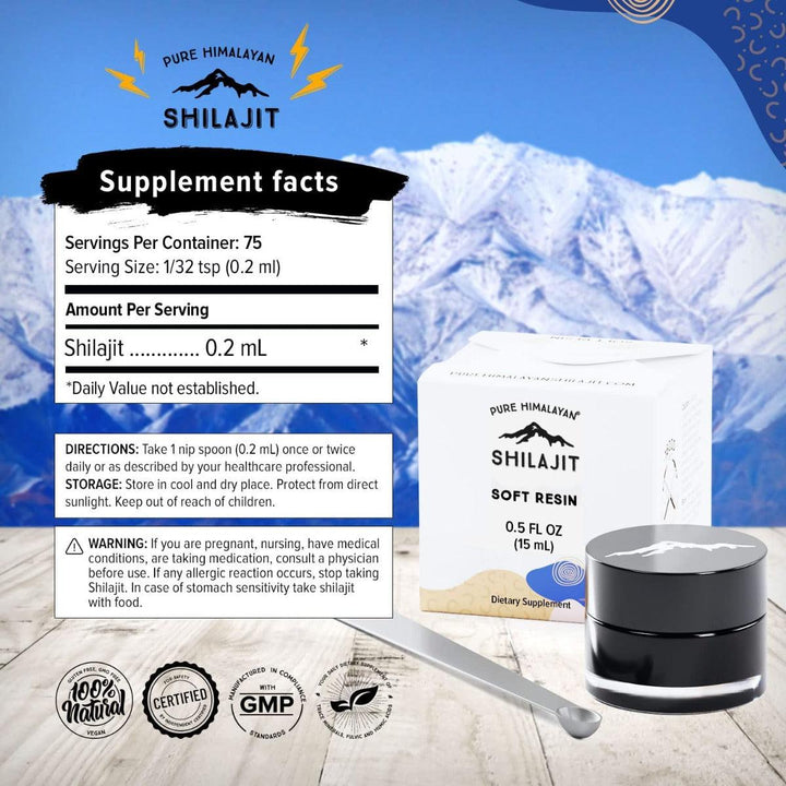 Pure Himalayan Soft Resin Shilajit Natural Fulvic Acid 15ml