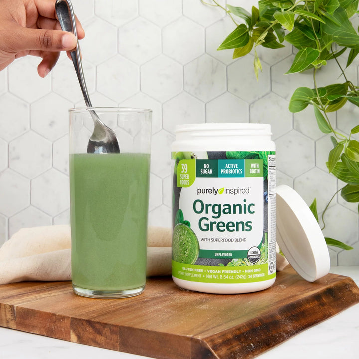 Purely Inspired Organic Greens Supergreens Superfood Powder Blend , Unflavored 242g