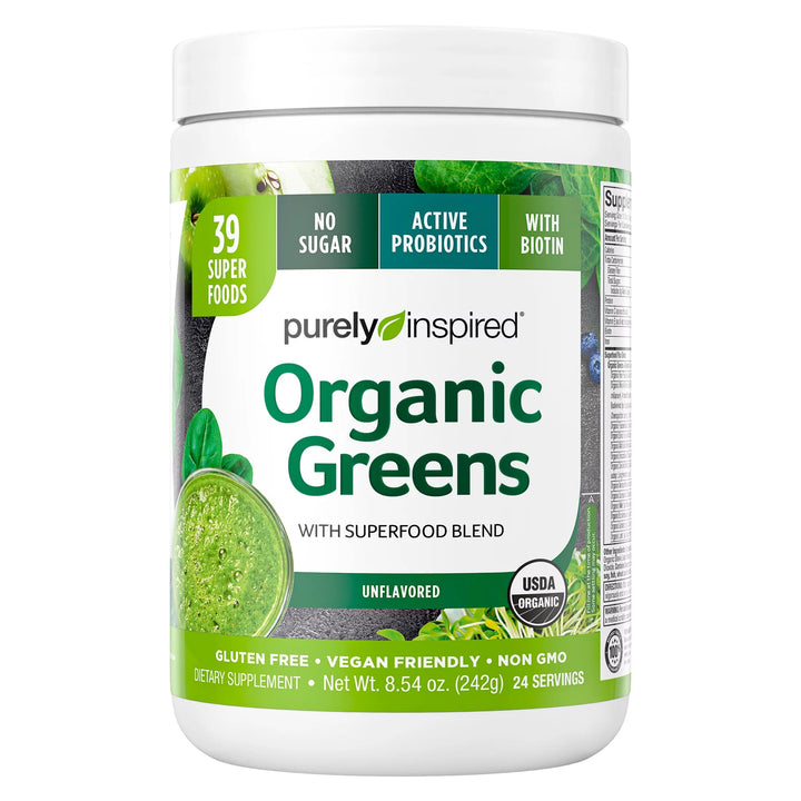 Purely Inspired Organic Greens Supergreens Superfood Powder Blend , Unflavored 242g