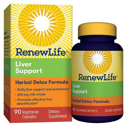 Renew Life Liver Support Herbal Detox Formula 90 Vegetarian Capsules