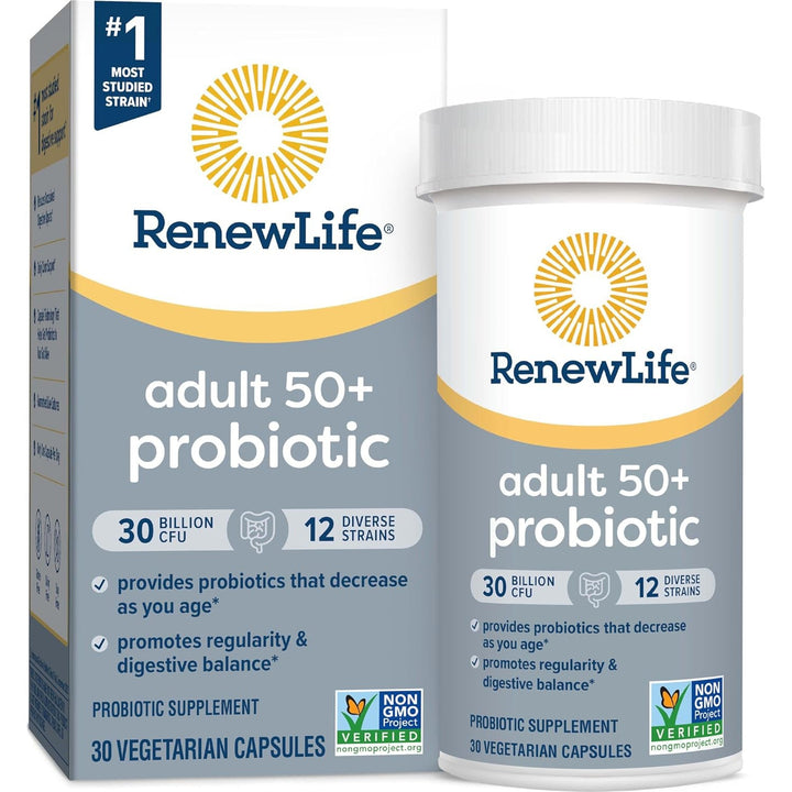 Renew Life Probiotics Adult 50+ Gut Health 30 billion 30 Vegetarian Capsules