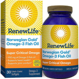 Renew Life Super Critical Omega Norwegian Gold Omega 3 Fish Oil 30 Softgels