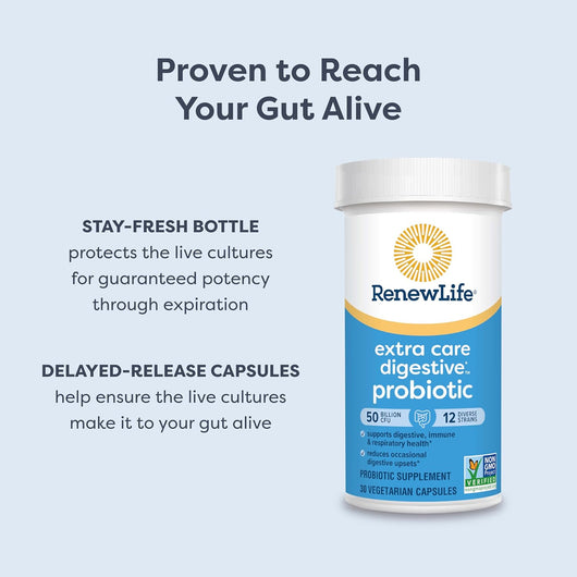 Renew Life Ultimate Flora Probiotic Extra Care 50 Billion 12 Strains 30 vegetable capsules