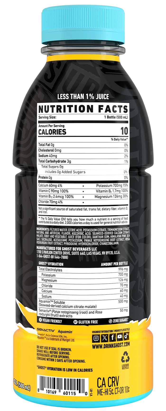 جوست مشروب ترطيب بنكهة المانجو والفراولة 500 مل