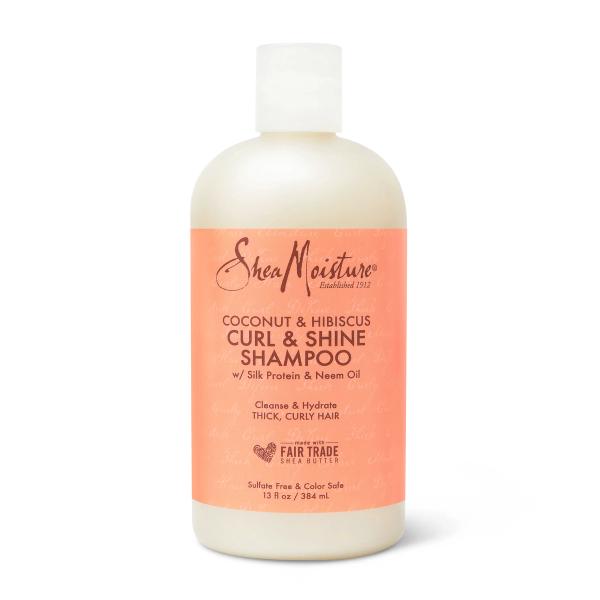 SHEA MOISTURE Coconut & Hibiscus Curl & Shine Hair Shampoo Sulfate Free & Color Safe 384 ml
