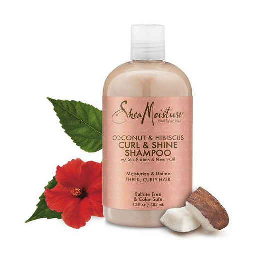 SHEA MOISTURE Coconut & Hibiscus Curl & Shine Hair Shampoo Sulfate Free & Color Safe 384 ml