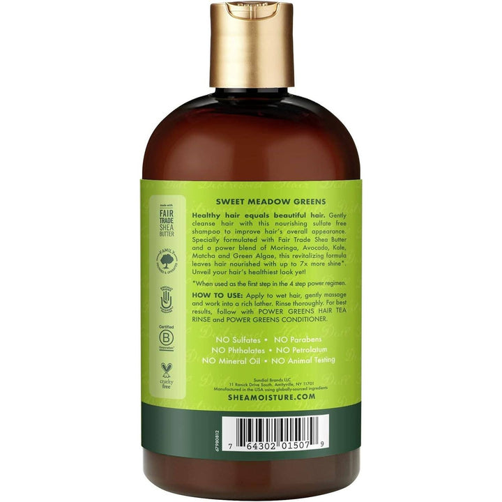 SHEA MOISTURE Moringa and Avocado Power Greens Shampoo Sulfate Free & Color Safe 384 ml