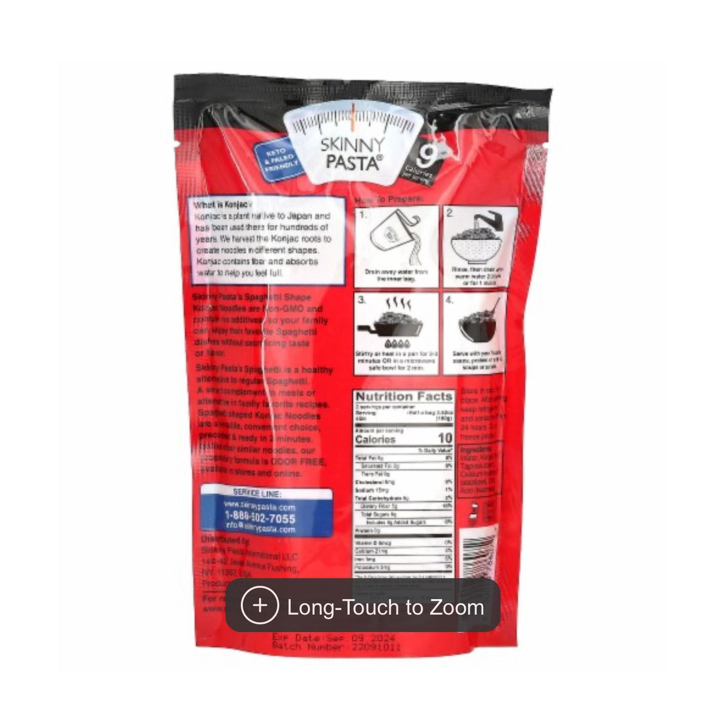 SKINNY PASTA Spaghetti Shape Konjac Spaghetti Keto & Paleo Friendly 270g