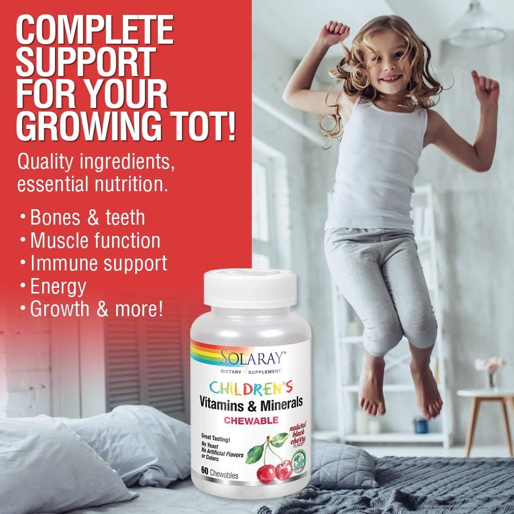 SOLARAY Kids Vitamins & Minerals Complete Multivitamin for Kids 60 Chewables