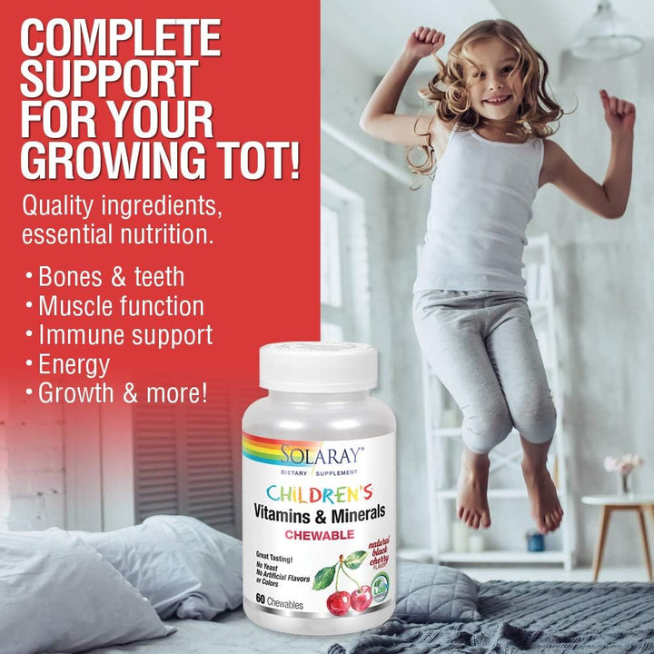 SOLARAY Kids Vitamins & Minerals Complete Multivitamin for Kids 60 Chewables